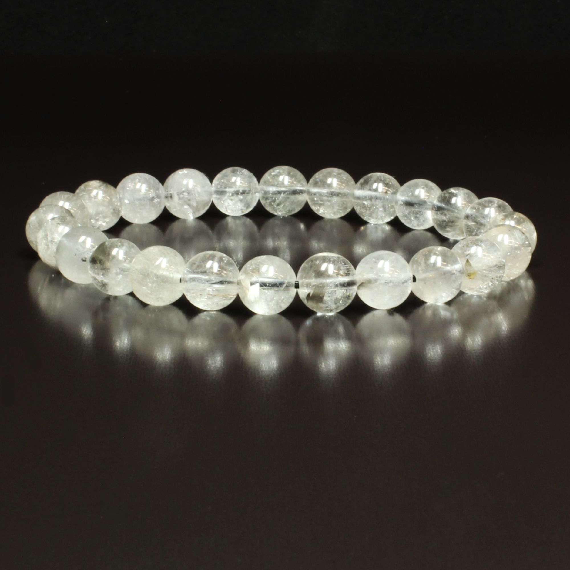 白銀色のブルッカイト］8ミリ 一点物 プラチナルチル ブレスレット 18g