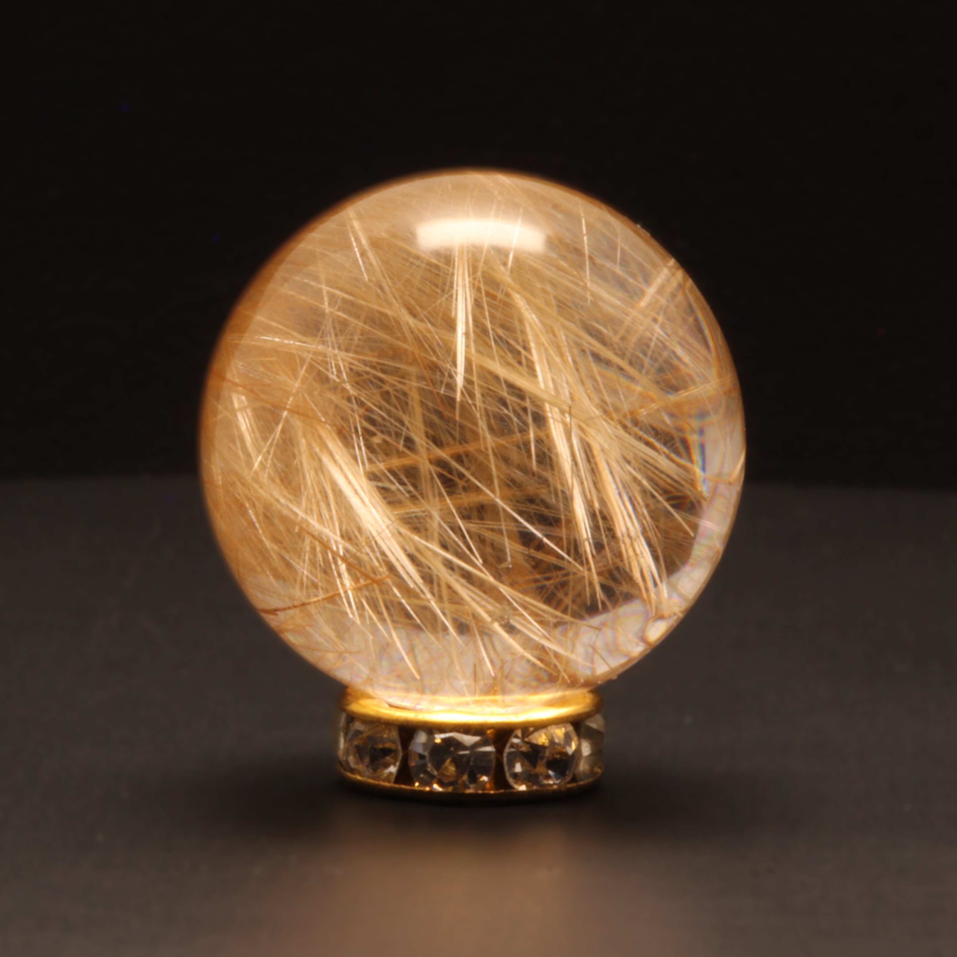 強運開運石 邪気払いゴールドルチル スフィア［バイカラーが素敵］一点