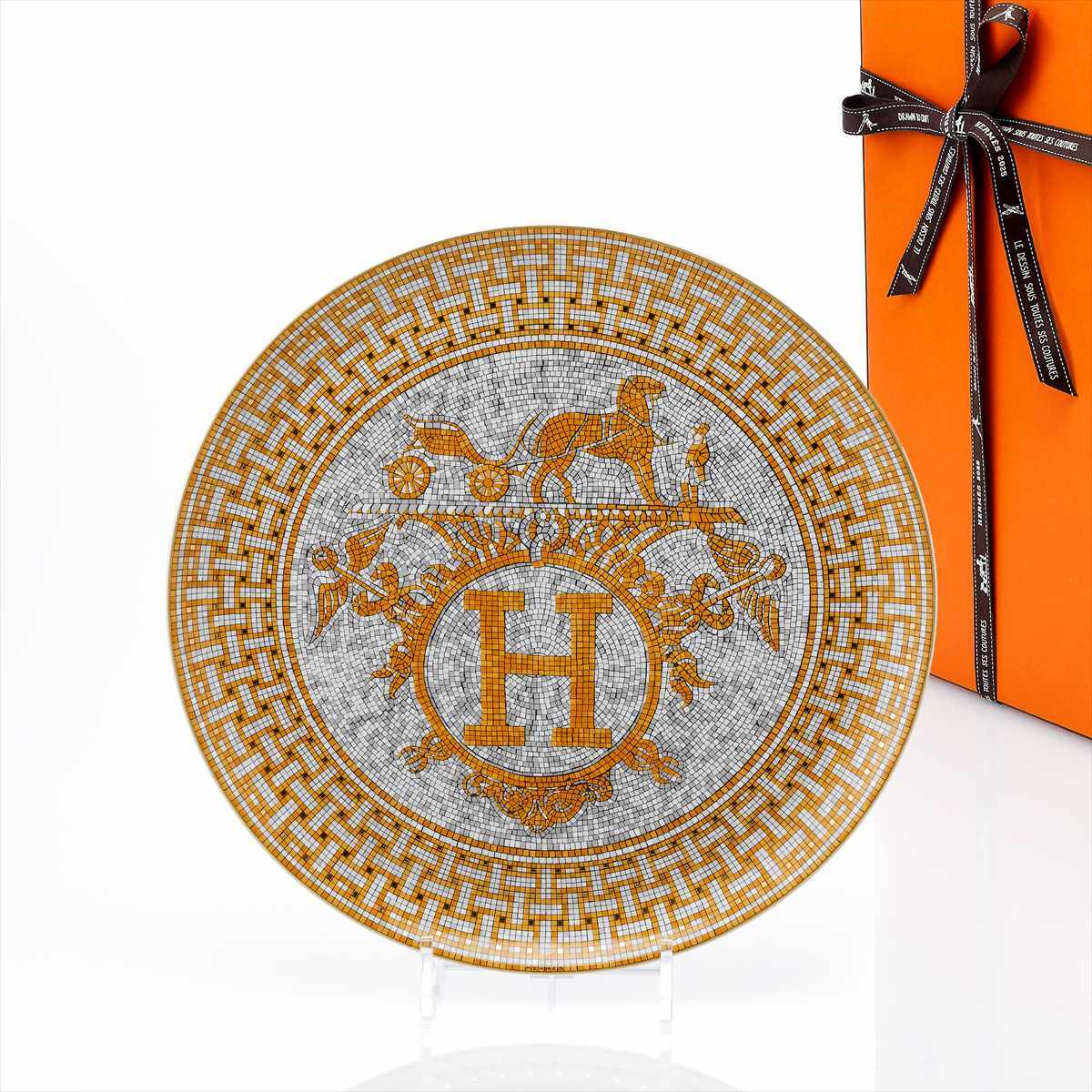 HERMES エルメス モザイク ヴァンキャトル タルトプラッター 32cm 名