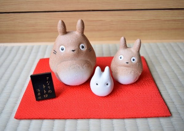 スタジオジブリ監修 ととろ置物 トトロ置物3体セット 畳付 - 【こぼん