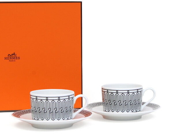 エルメス(HERMES) H Deco アッシュデコ ティーカップ＆ソーサー ペア