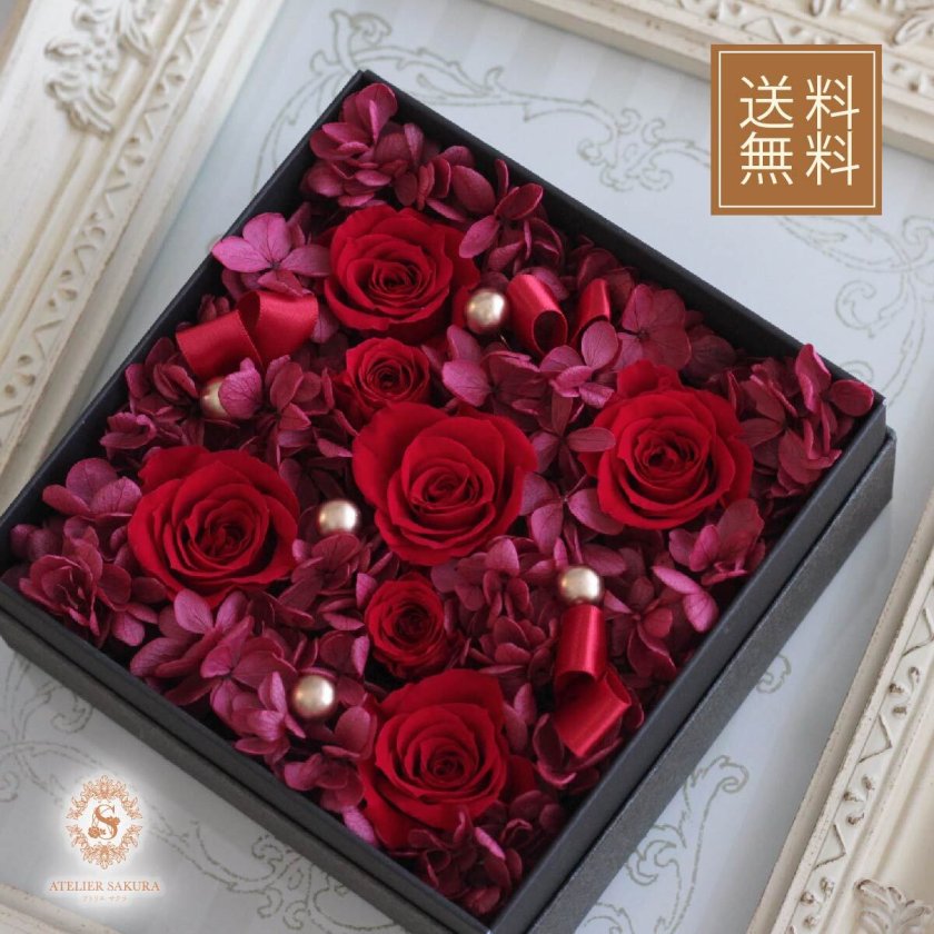 プリザーブドフラワー ボックス ギフト 誕生日 結婚記念日 記念日