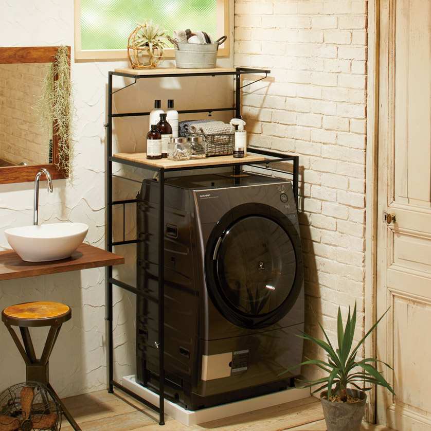 おしゃれなランドリーラック｜洗濯機周りに収納力を与える・機能的な