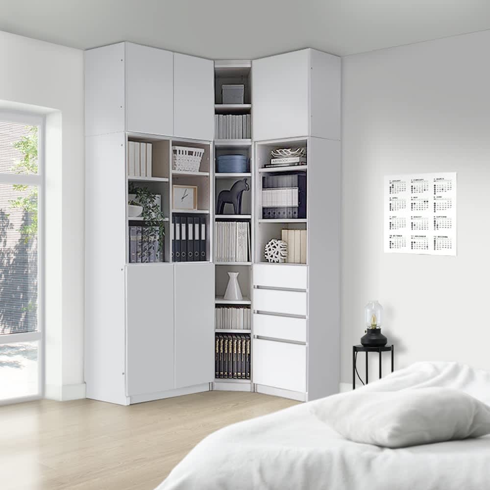 コーナーまで有効に使える幅・高さぴったり本棚 扉付き上置き 幅60cm