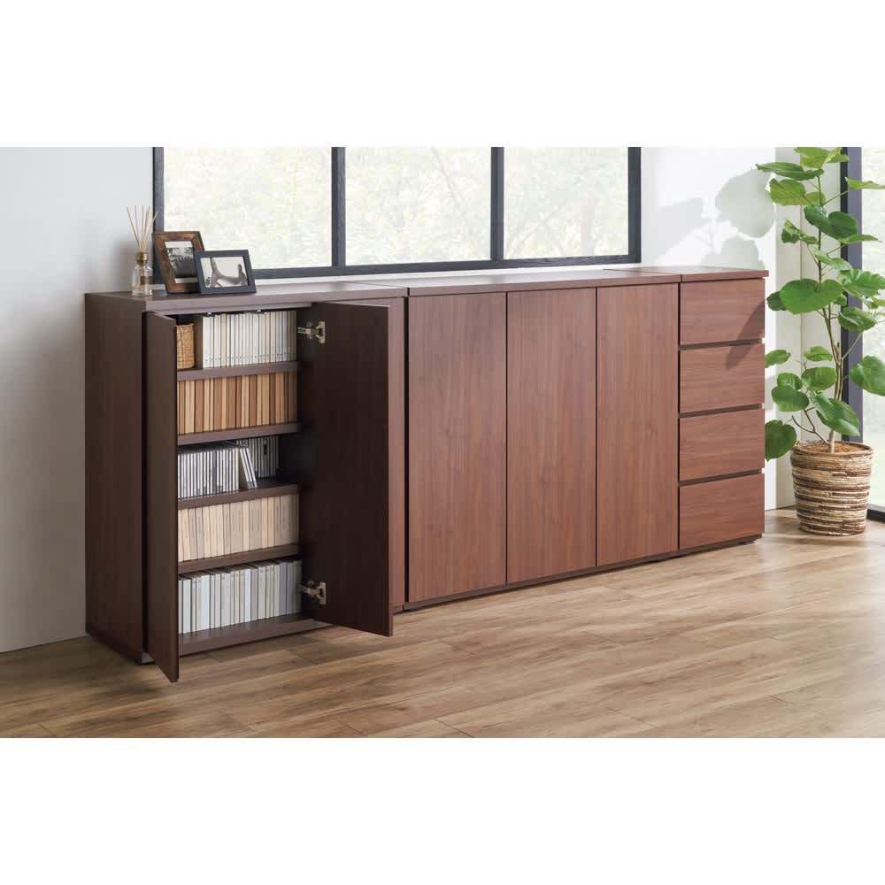 高さオーダー隠しキャスター付き本棚 幅86.5奥行40cm・高さ70～110cm