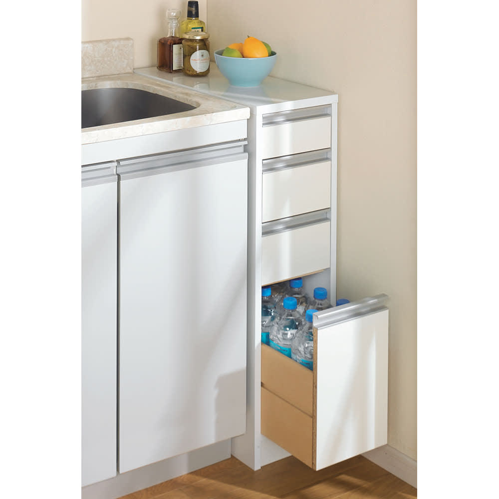 幅15奥行55高さ85cm］水ハネに強いキッチン隙間収納庫 ロータイプ 日本