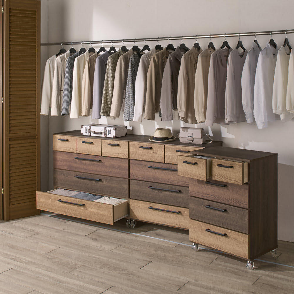 キャスター付きモダンクローゼットチェスト 4段・高さ86cm幅60cm 通販