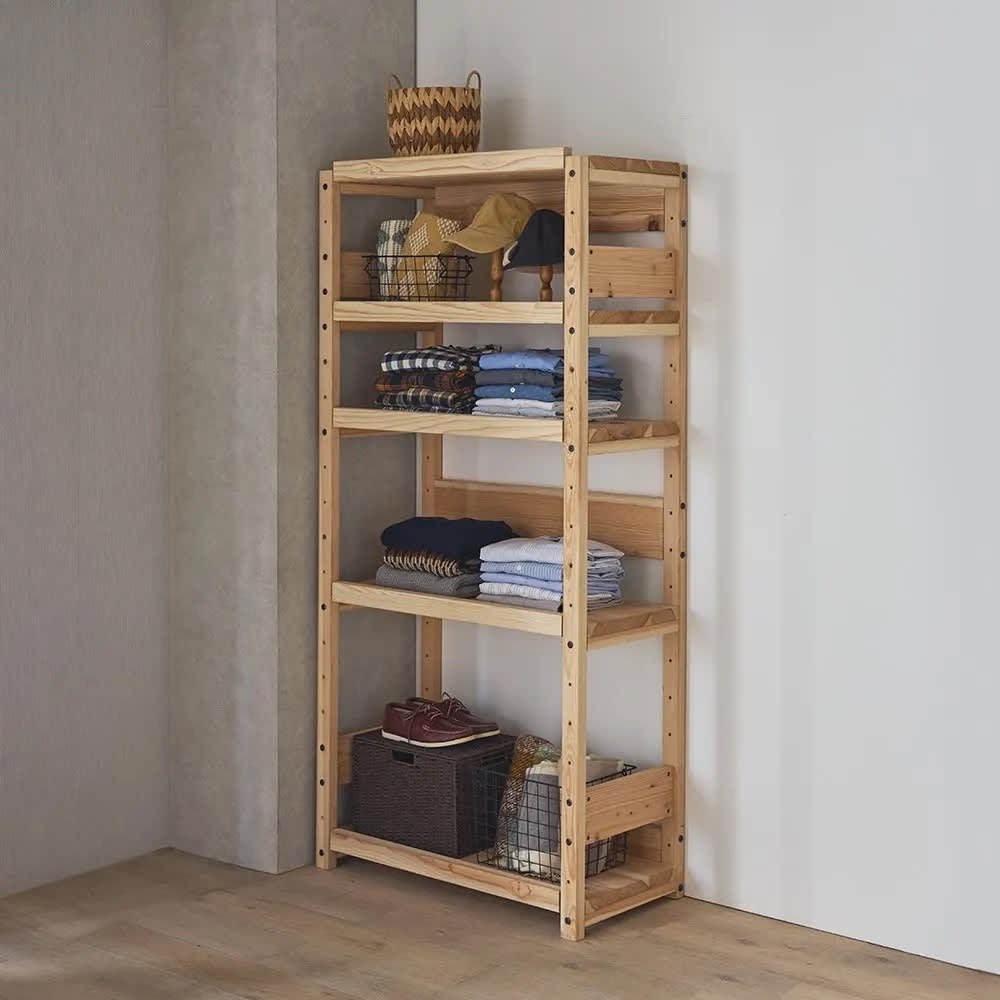 日田杉 天然木頑丈ラック ハイタイプ 幅90cm 通販 - ディノス