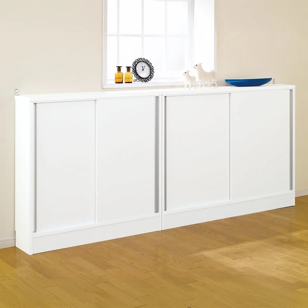 ストレートカウンター下引き戸収納庫 幅90 奥行20cm 薄型タイプ 通販