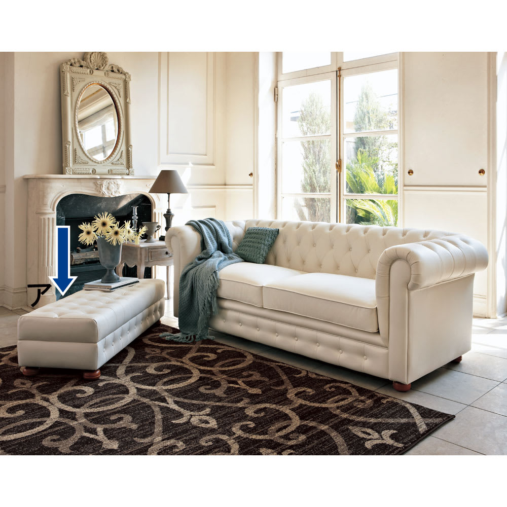 LeClass/ルクラス 本革張りレザーベンチ・スツール 幅120cm 通販