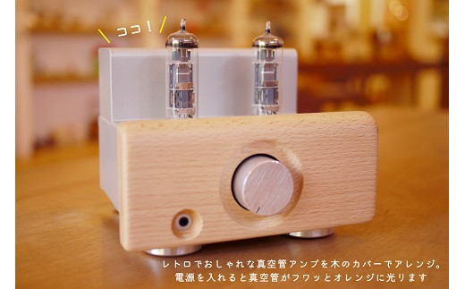 木のスピーカーと真空管アンプセット【諸富家具】：C587-001 - 佐賀県