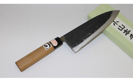 28-323 小山本手打刃物（熊本県伝統的工芸品） 白紙 出刃6.5寸 両刃