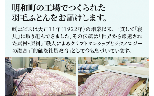 羽毛掛けふとん シングル (ブルー) フランス産ホワイトダックダウン93