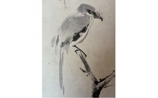 宮本武蔵筆 枯木鳴鵙図(掛軸・複製) 和泉市久保惣記念美術館所蔵