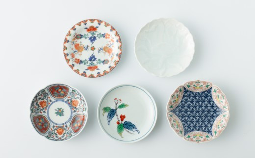 有田焼【其泉】伝統文様 小皿5枚セット（5種類各1枚）賞美堂本店