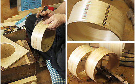 摺り漆塗り 小判型二段弁当箱（中）《尾鷲わっぱ》曲げわっぱ 漆器