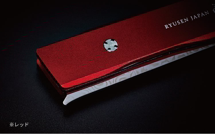 フォールディングステーキナイフ SK07 ゴールド 革ケース付】 越前打