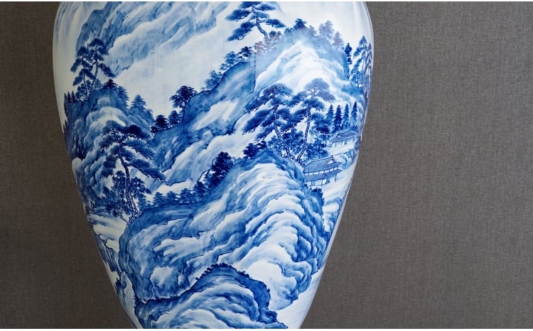 愛知県内引取限定】薩摩焼 群鶴面取八角大壺 82cm 愛知県内引取限定