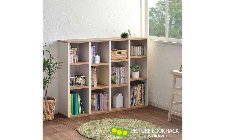 幅120cm カントリー風絵本棚 CR-9012オープン 【選べるカラー