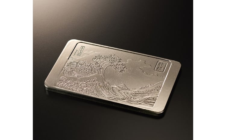 純銀製 葛飾北斎「富嶽三十六景」『神奈川沖浪裏』浮彫 200g 純銀 銀