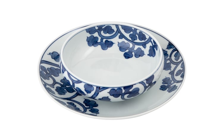 源右衛門窯 染付唐草文 組皿 器 食器 うつわ 和食器 皿 スープ 鉢 小鉢