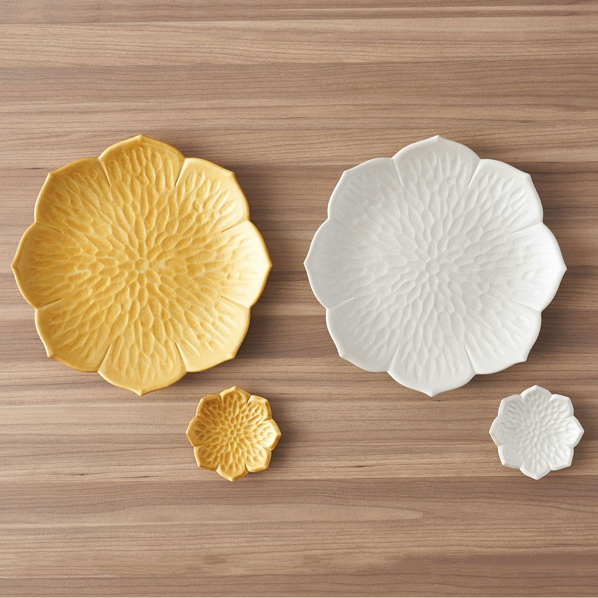 有田焼 flower plate 桔梗/金銀彩（銘々皿・豆皿 計4ヶセット）深海三