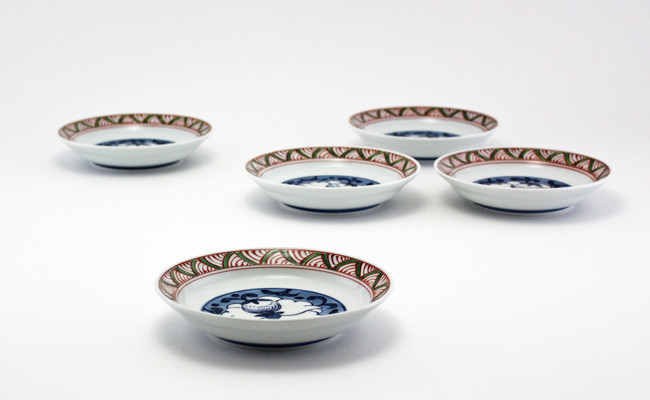 源右衛門窯 染錦唐花文 銘々皿 器 和食器 食器 うつわ お皿 ハレの日の