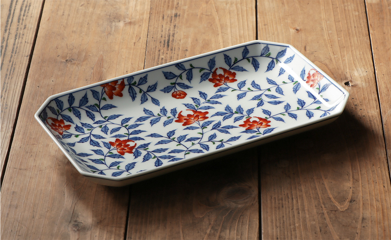 源右衛門窯 染錦花唐草 長方皿 | 皿 お皿 長皿 有田焼 A75-52 - 佐賀県