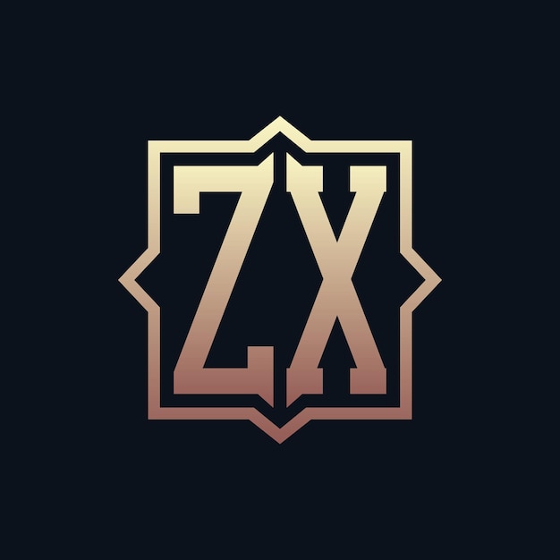 Luxury initial zx monogram logo design elegant emblem letter zx