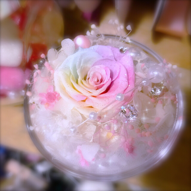 BABYDOLL - レインボーローズ・プリザーブドフラワーガラスのりんご
