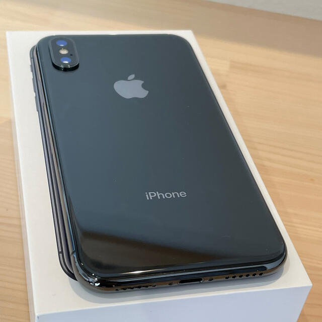 未使用付属品付 iPhoneX 256GB スペースグレー SIMロック解除済の通販