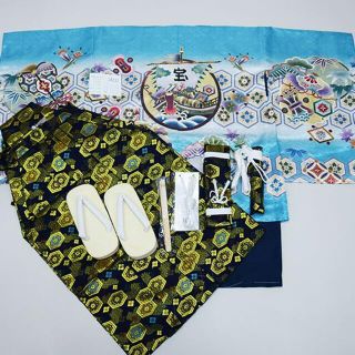 七五三 五歳 男児 羽織袴フルセット M寸 緑系 袴変更可能 NO34232の