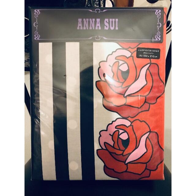 ANNA SUI - アナスイ 掛け布団カバー ストライプローズ（レッド）の