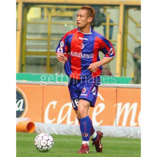 ボローニャ03-04ホームレプリカユニフォームL #16中田英寿 サイン入り