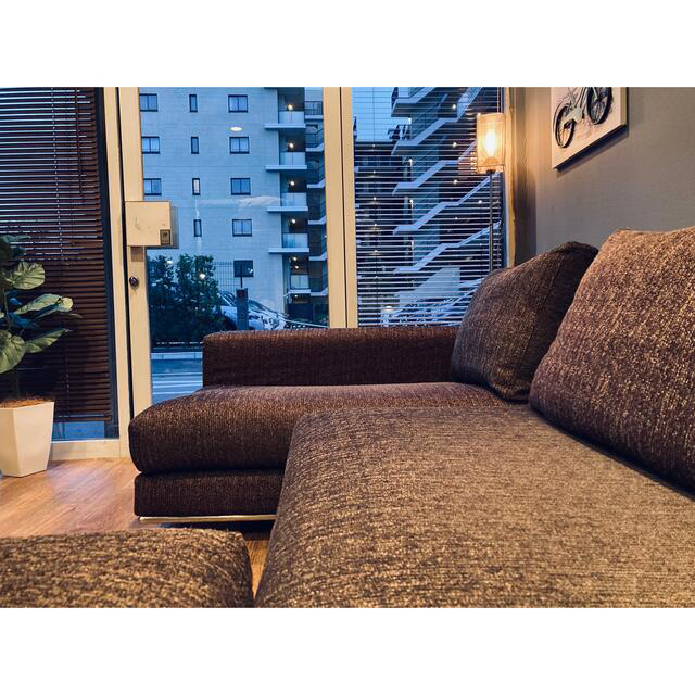 首都圏配達0円 40万moda en casa 高級フェザー最強コーナーソファーの