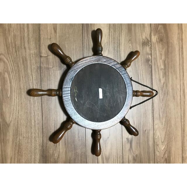 壁掛け船舵型ミラー 木製アンティークの通販 by masa's shop｜ラクマ