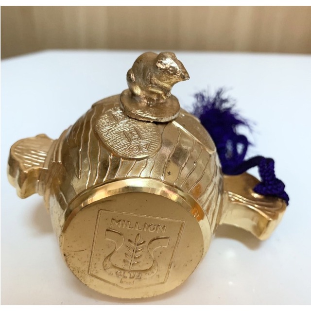 LUKEVI-☆匿名配送 山口銀行 黄金ネズミ貯金箱 打出の小槌 開運招福