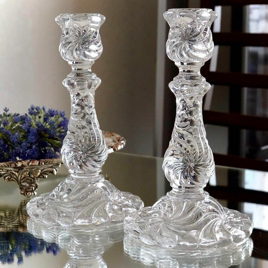 Baccarat - オールドバカラBaccaratローザスミュルティプル☆燭台