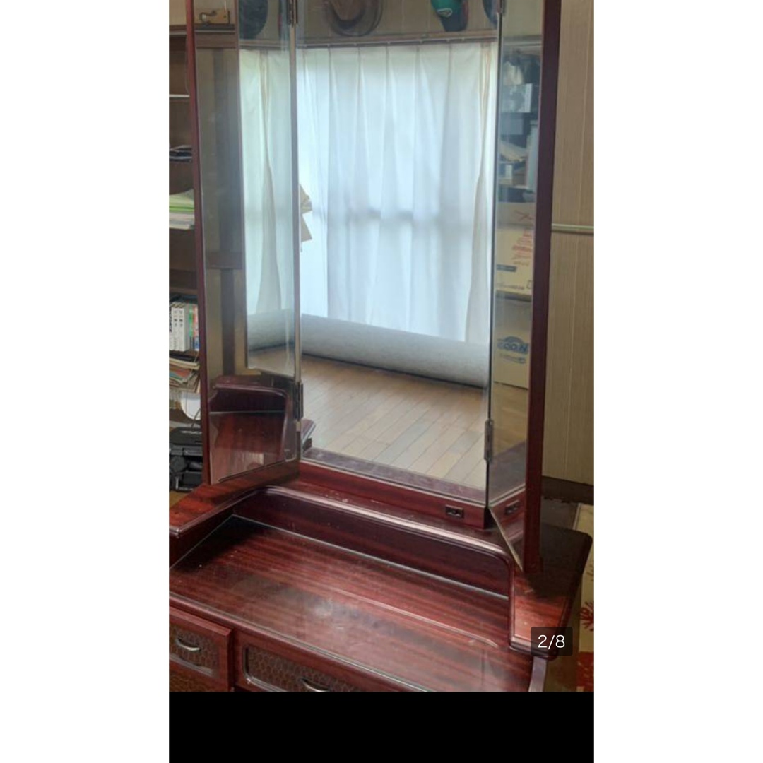 鎌倉彫 三面鏡ドレッサー 超お安くお買い得 昭和レトロの宝物 早い者