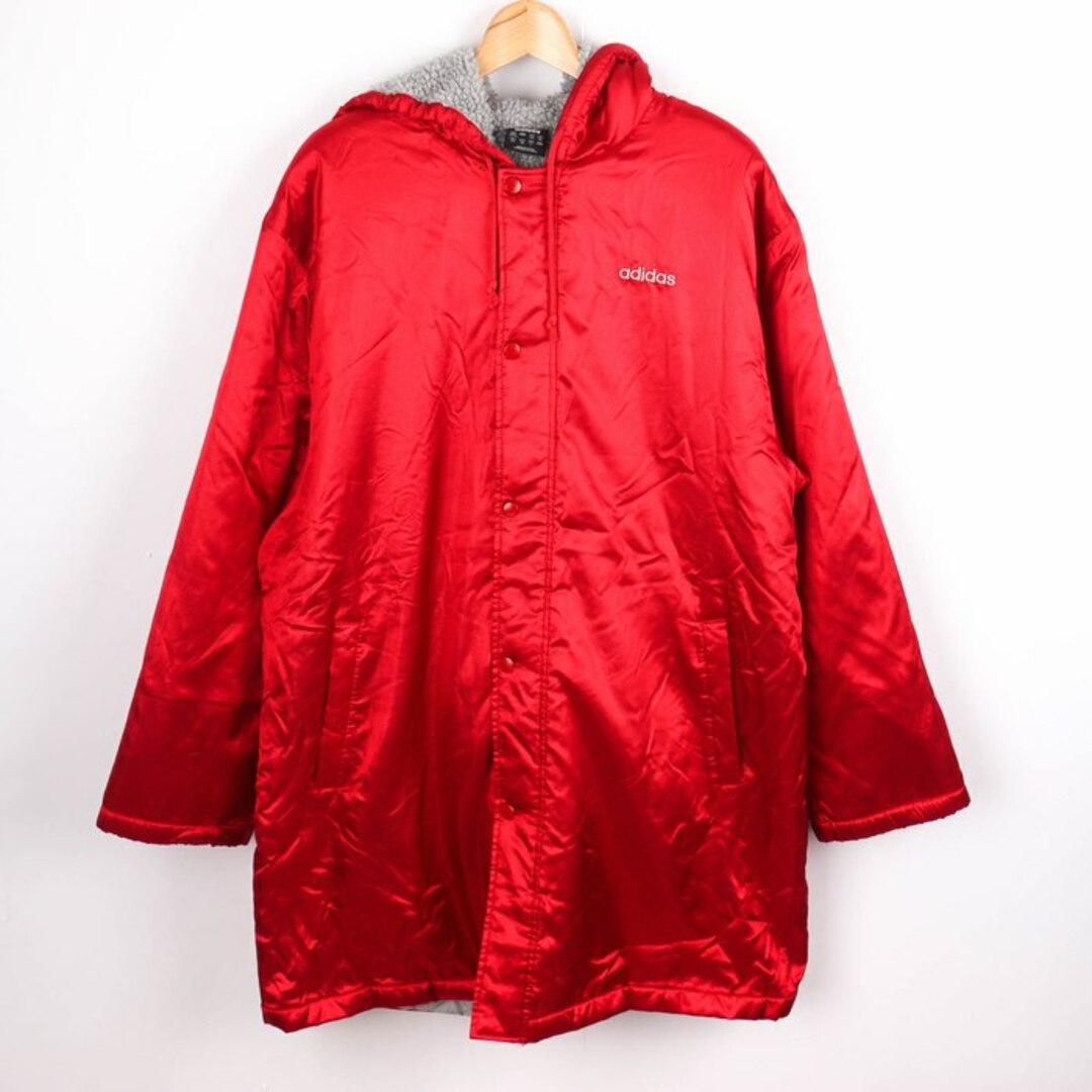 adidas - アディダス ベンチコート ロングコート フード付き ナイロン
