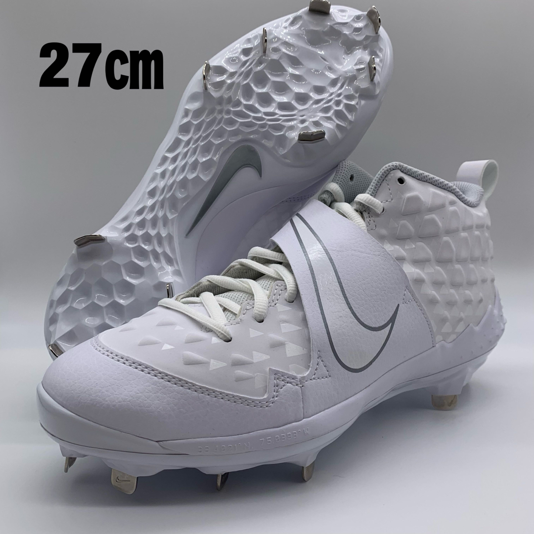NIKE - NIKE トラウト 野球 スパイク ホワイト 白 金具 27㎝ ミドル