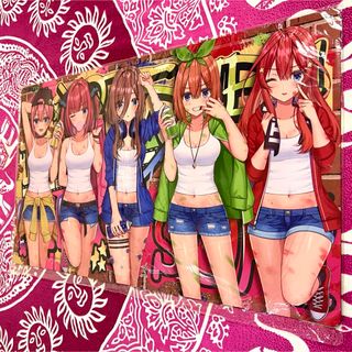 五等分の花嫁 集合 ペンキ セルゲーム プレイマット デスクマットの