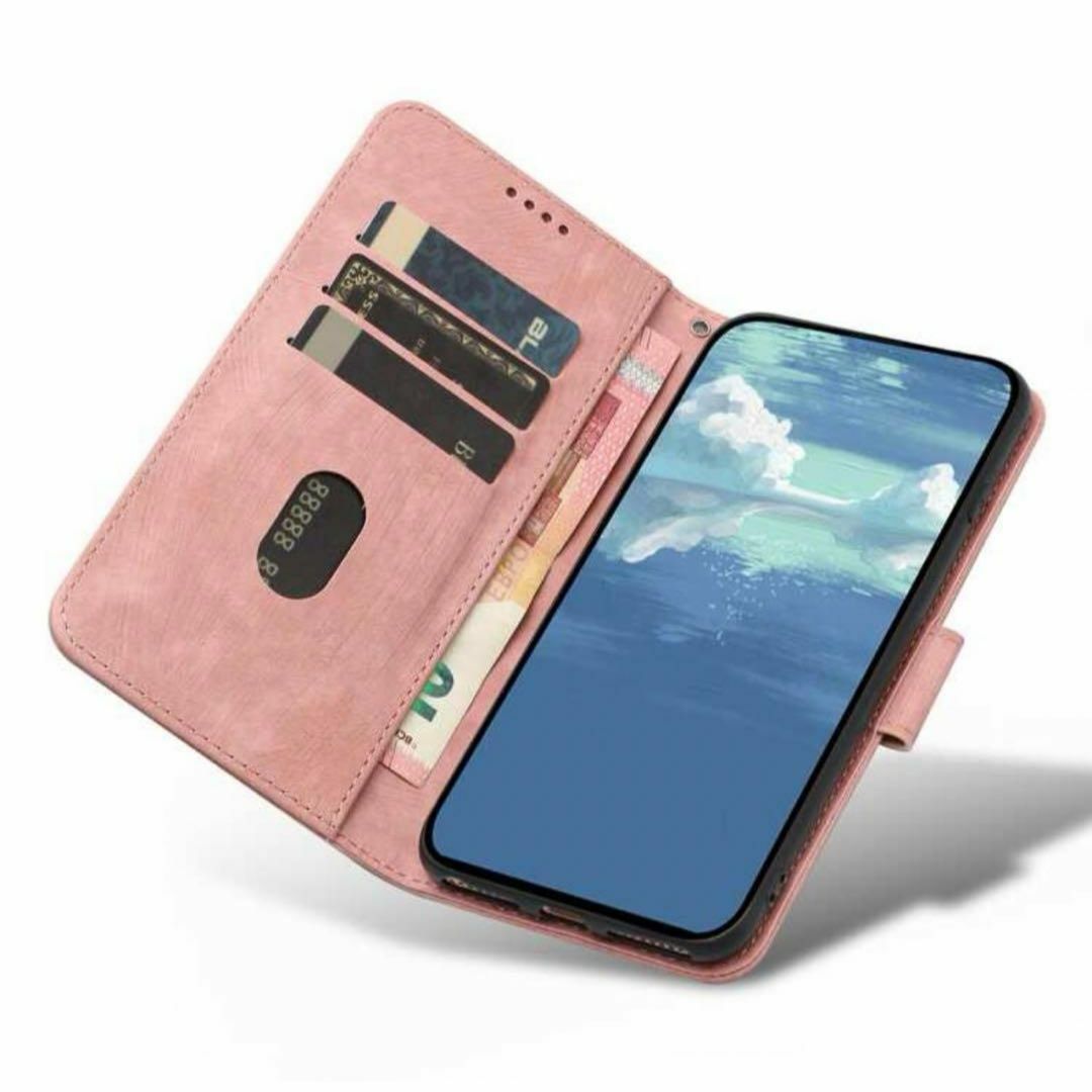 iphone15Plusケース 手帳型 携帯ケース ブック型ケース ピンク 新品の