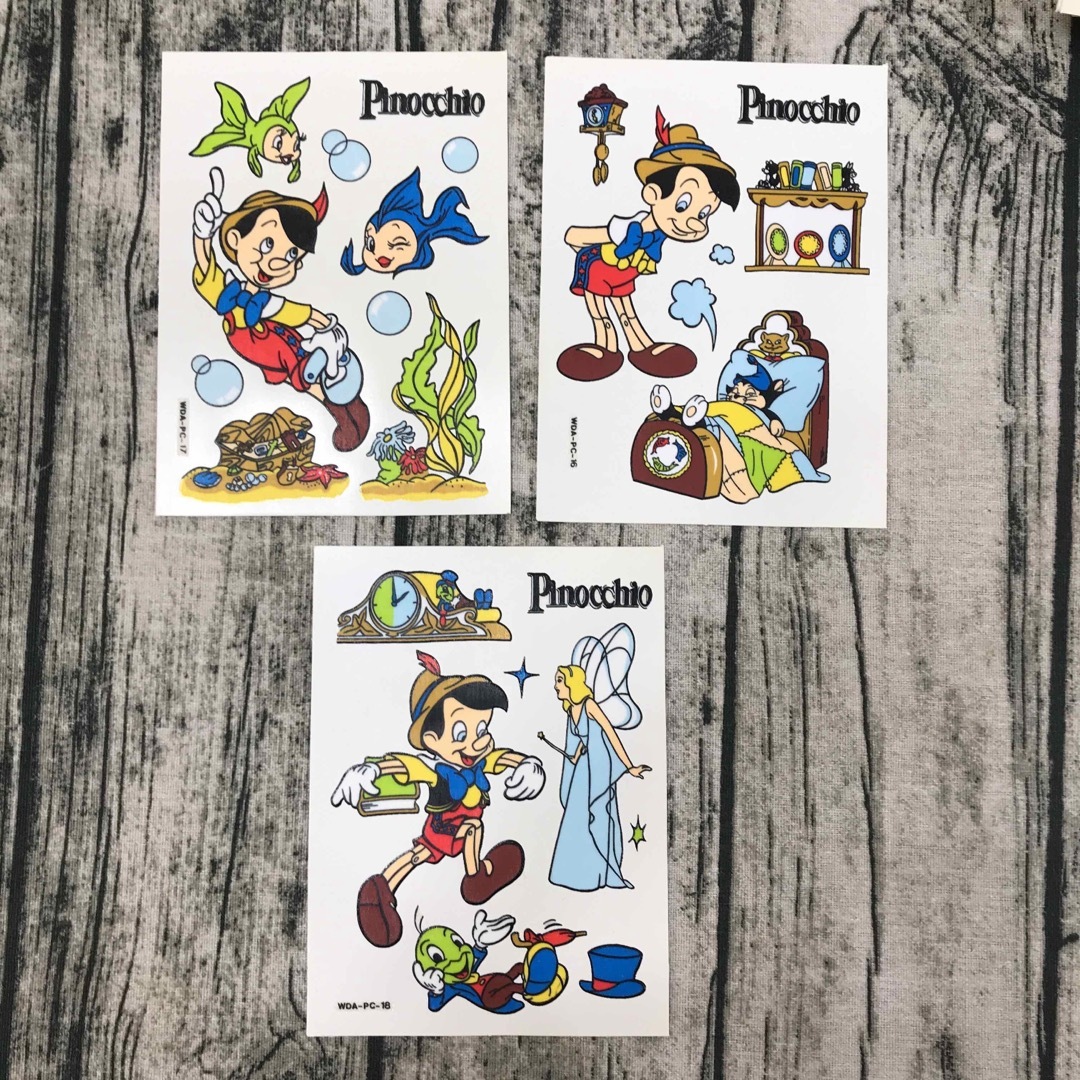 Disney - レトロ ディズニー ピノキオ ステンドシール 耐水ステッカー