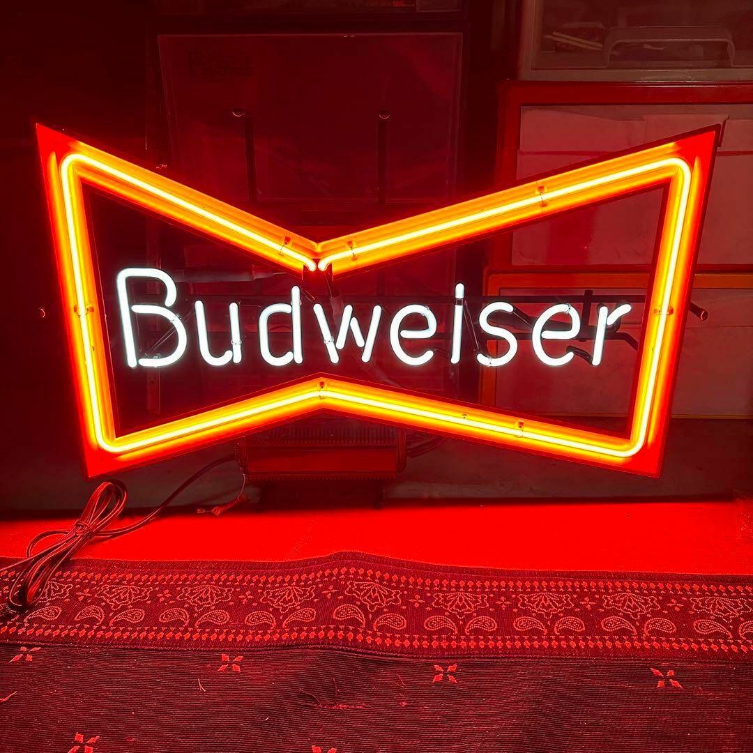新品 希少 バドワイザー ヴィンテージ ネオンサイン 看板 ネオン管の