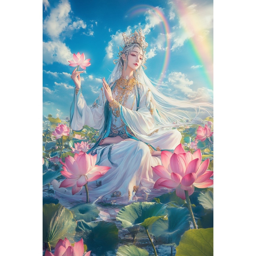 P811 恋愛運・人気運 花の女神【開運風水絵画風・ヒーリングアート】の