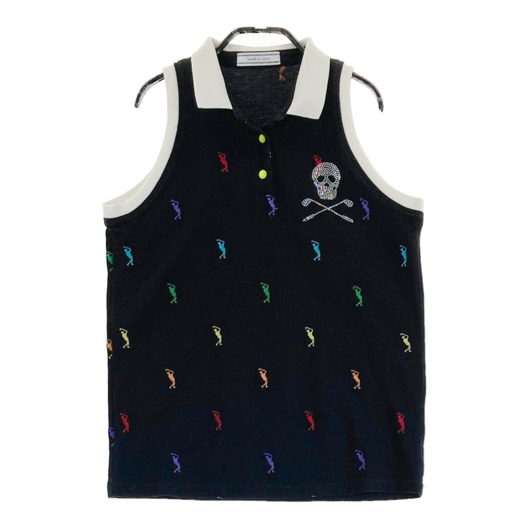 サイズ：M MARK&LONA マークアンドロナ ノースリーブポロシャツ 刺繍総