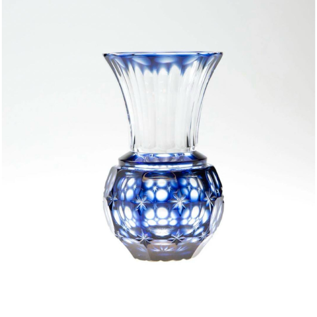 島津薩摩切子 花入れ 藍色の通販 by ももぴろ※2月12日〜17日は