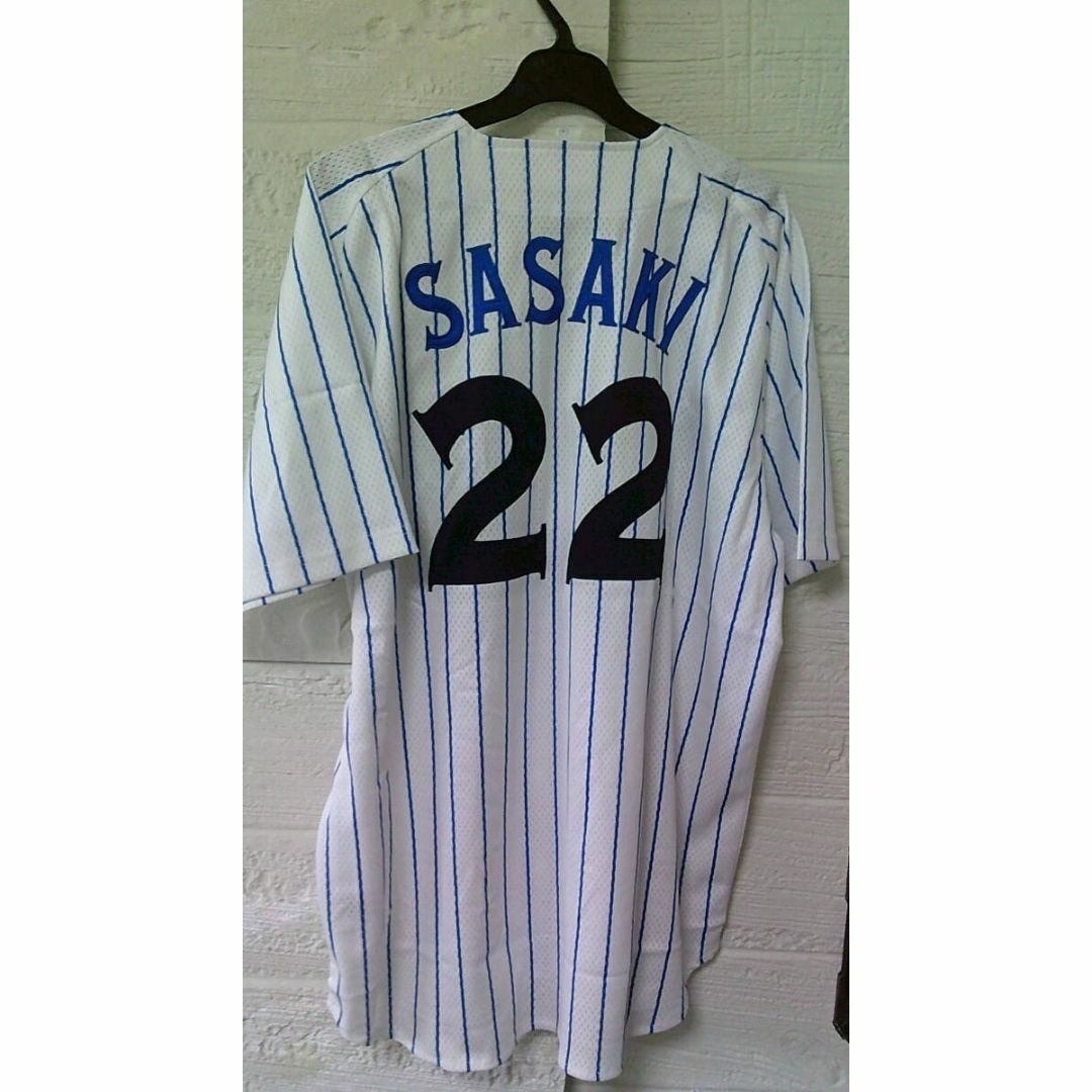 新品復刻L横浜DeNAベイスターズ佐々木 主浩22大魔神ユニフォーム刺繍