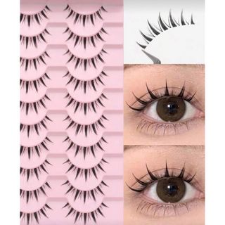 ダイソー オシャレつけまつげ 8番10個+つけまつげケース セット☆廃盤